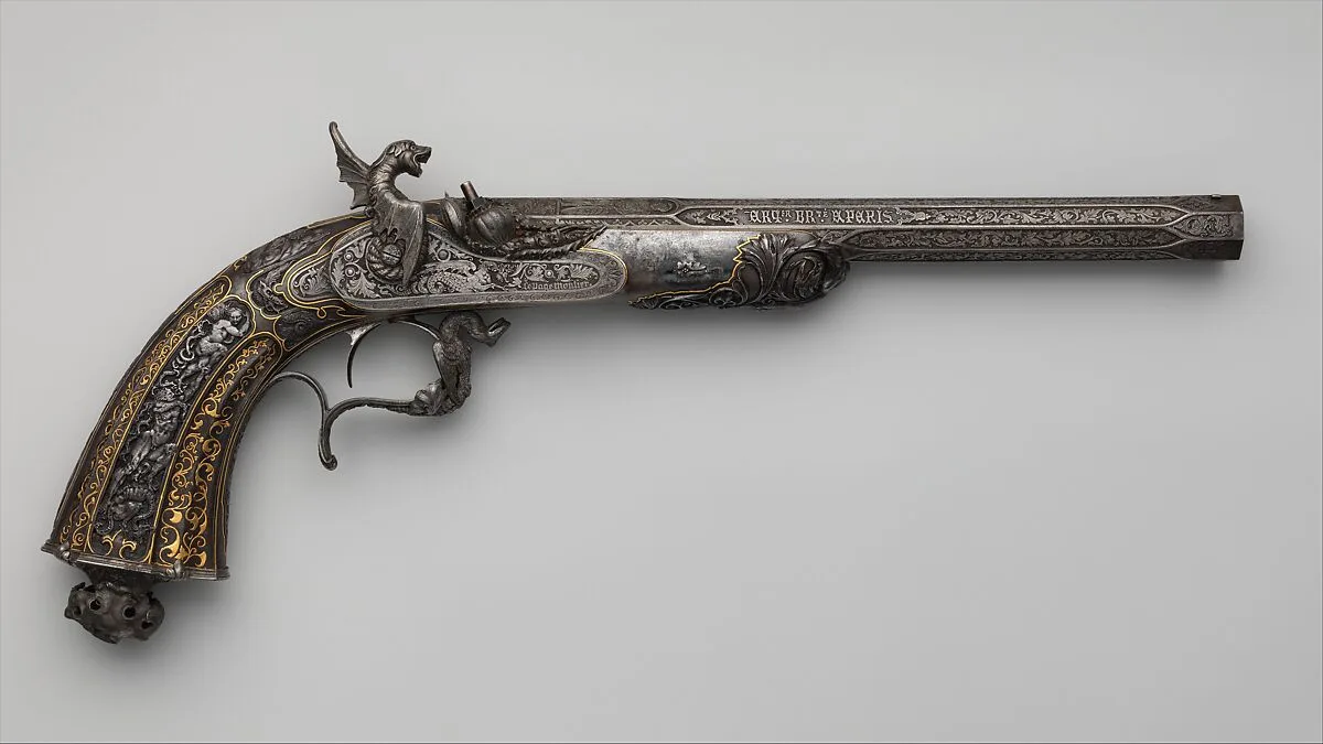 Percussion Exhibition Pistol — Gilles Michel Louis Moutier-Le Page|Antoine Vechte|Léopold Bernard