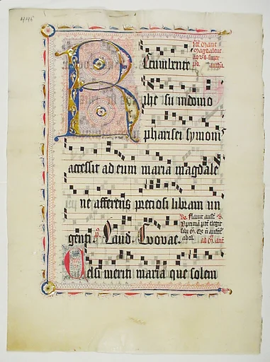 Manuscript Leaf with Initial R, from an Antiphonary