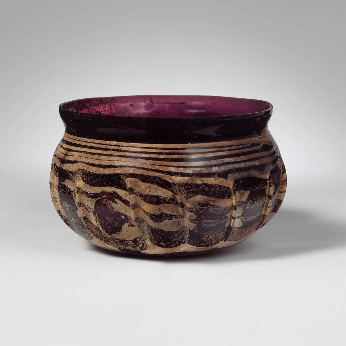 Glass ribbed bowl — Unknown