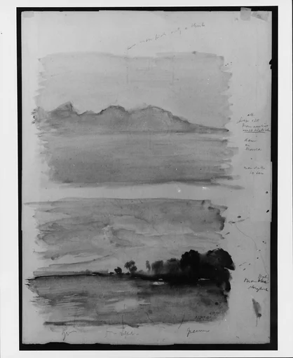 Double Study of Dawn, Moorea Seen across the Water, Tahiti
