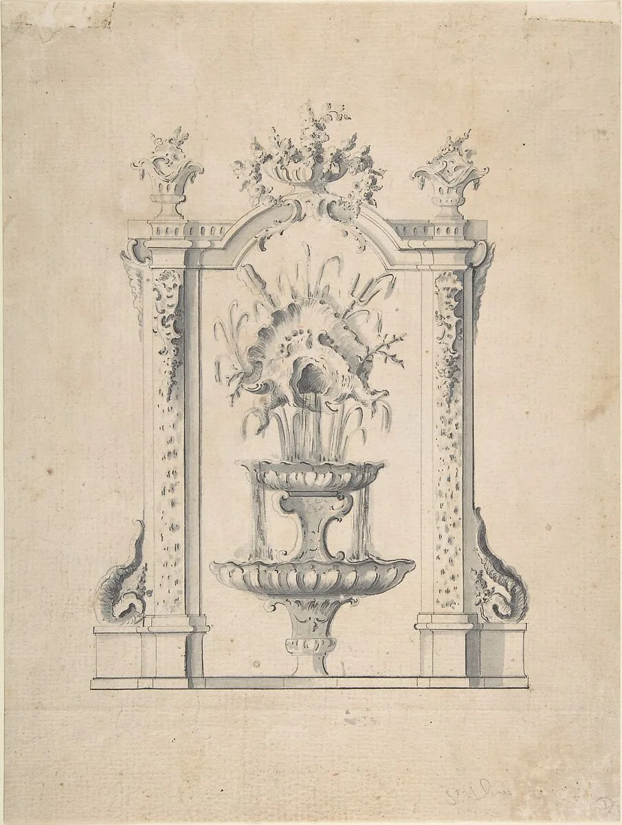 Design for a Fountain — Anonymous, French, 18th century