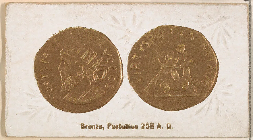 Bronze, Postumus, 258 A.D., from the Ancient Coins series (N180) issued by Wm. S. Kimball & Co. — William S. Kimball & Company