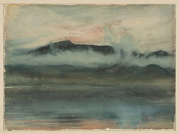 Old Man of Coniston from the Gardens at Brantwood (recto); Sketch of a sinking boat (verso) — Arthur Severn