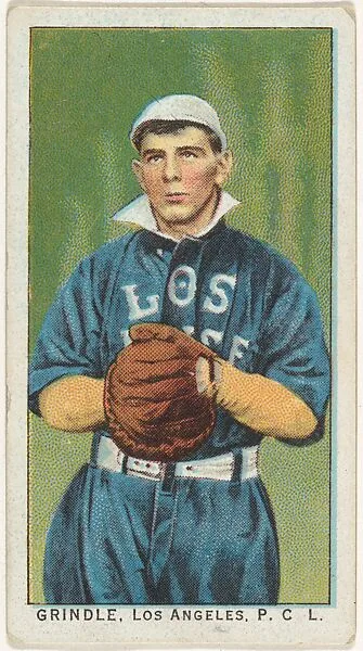 Grindle, Los Angeles, Pacific Coast League, from the "Obak Baseball Players" set (T212), issued by the American Tobacco Company to promote Obak Mouthpiece Cigarettes — American Tobacco Company
