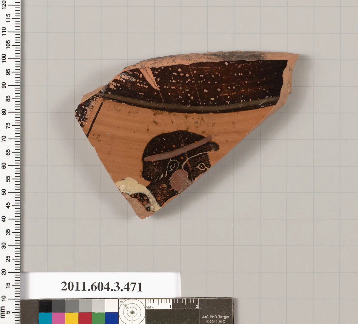 Terracotta fragment of a Panathenaic prize amphora? — Unknown