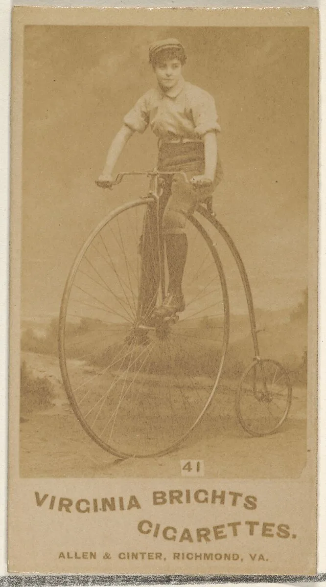 Card 41, from the Girl Cyclists series (N49) for Virginia Brights Cigarettes — Allen & Ginter