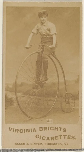 Card 41, from the Girl Cyclists series (N49) for Virginia Brights Cigarettes