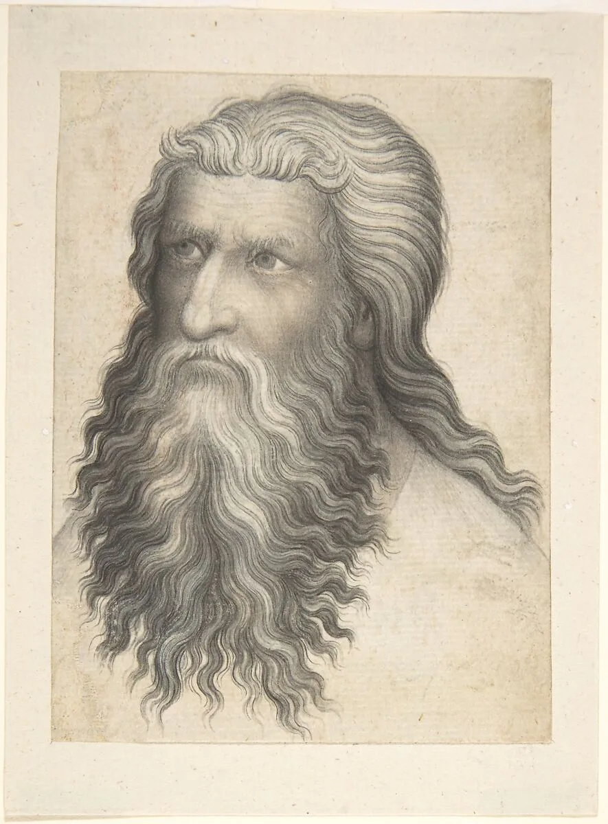 Head of a Bearded Man — Anonymous, Bohemian, 14th century