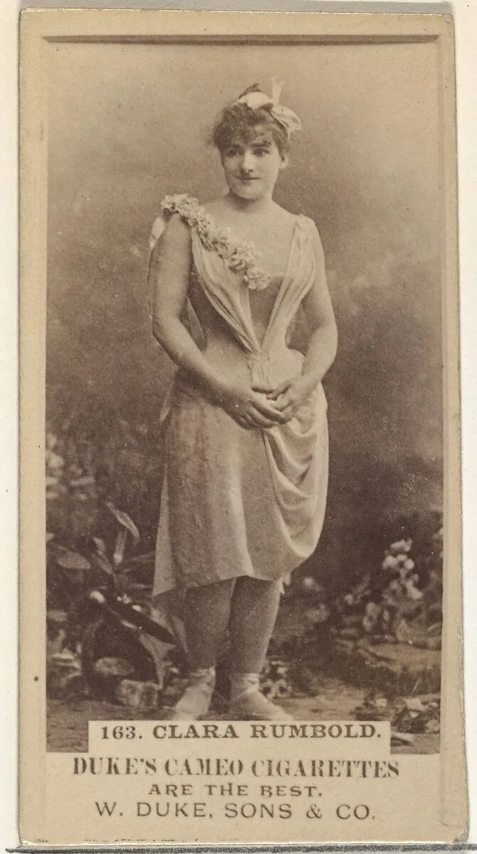 Card Number 163, Carrie Rumbold, from the Actors and Actresses series (N145-5) issued by Duke Sons & Co. to promote Cameo Cigarettes — W. Duke, Sons & Co.