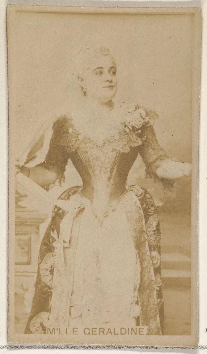 M'lle Geraldine, from the Actors and Actresses series (N45, Type 8) for Virginia Brights Cigarettes — Allen & Ginter