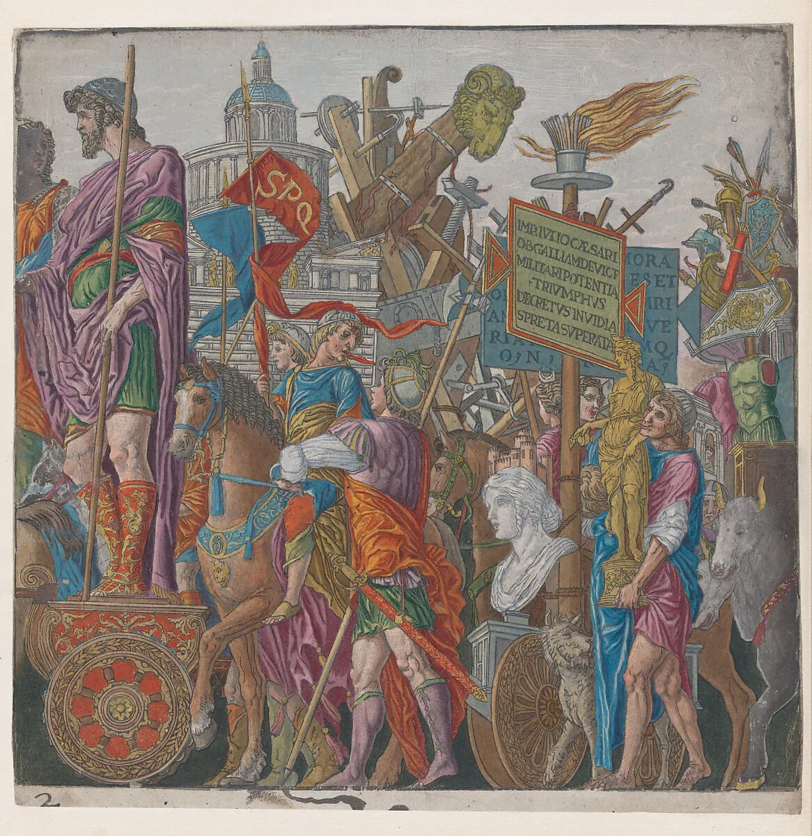 Sheet 2: A Triumphal Chariot, from "The Triumph of Julius Caesar" — Andrea Andreani|Andrea Mantegna|Bernardo Malpizzi