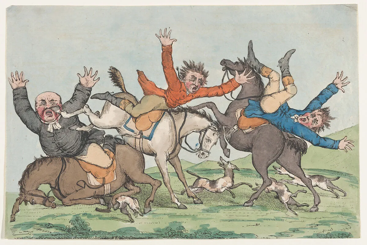 Three Riders Fall from their Mounts — Henry William Bunbury
