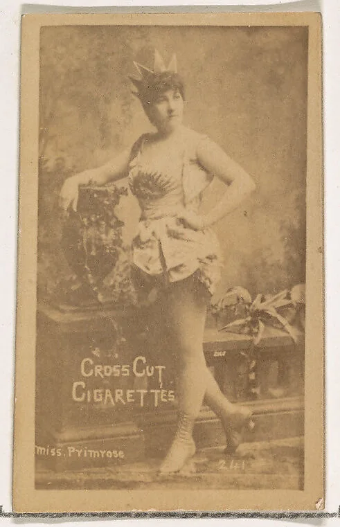 Card Number 241, Miss Primrose, from the Actors and Actresses series (N145-1) issued by Duke Sons & Co. to promote Cross Cut Cigarettes — W. Duke, Sons & Co.