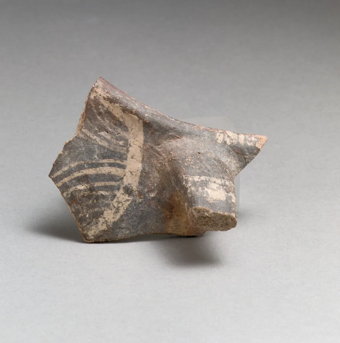 Terracotta rim and handle fragment from a jug — Unknown