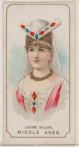 Louise Dillon in Costume of the Middle Ages, from the set Actors and Actresses, Second Series (N71) for Duke brand cigarettes