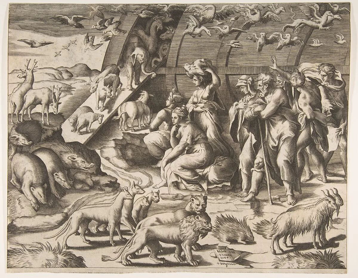Noah leaving the Ark — Giulio Bonasone