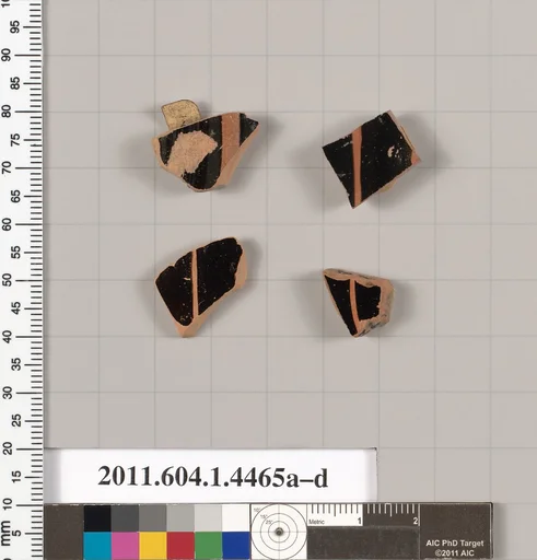 Terracotta fragments of kylikes (drinking cups)