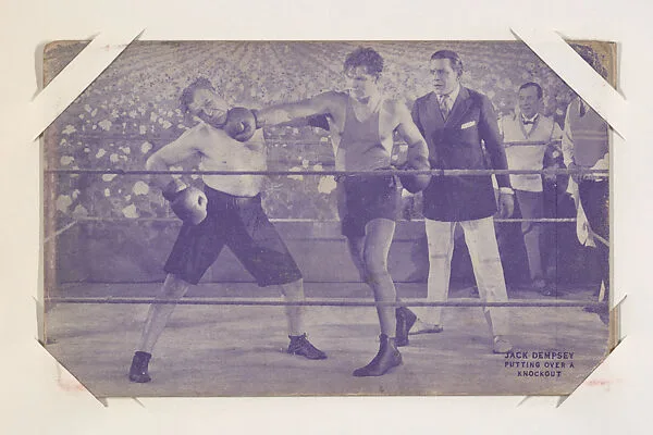 Jack Dempsey putting over a knockout from Boxers Exhibits series (W467) — Unknown