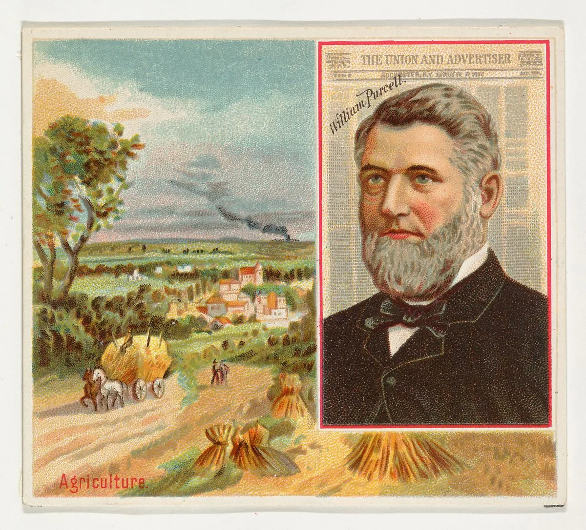 William Purcell, The Rochester Union and Advertiser, from the American Editors series (N35) for Allen & Ginter Cigarettes — Allen & Ginter
