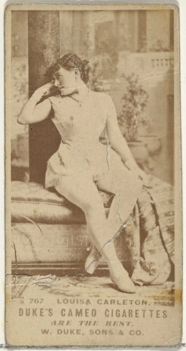 Card Number 767, Louisa Carleton, from the Actors and Actresses series (N145-5) issued by Duke Sons & Co. to promote Cameo Cigarettes — W. Duke, Sons & Co.