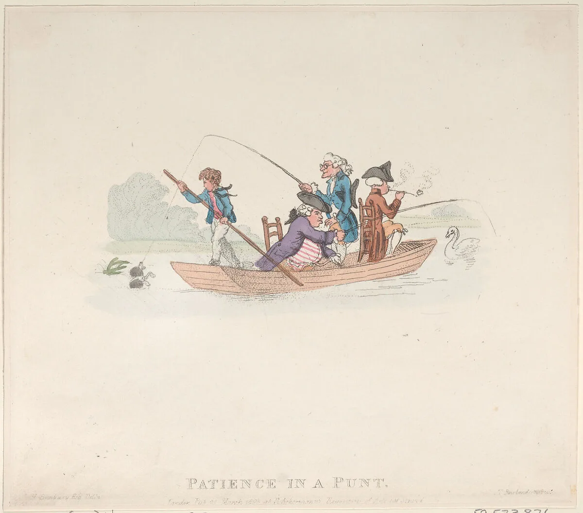Patience in a Punt — Rudolph Ackermann, London|Thomas Rowlandson|Henry William Bunbury