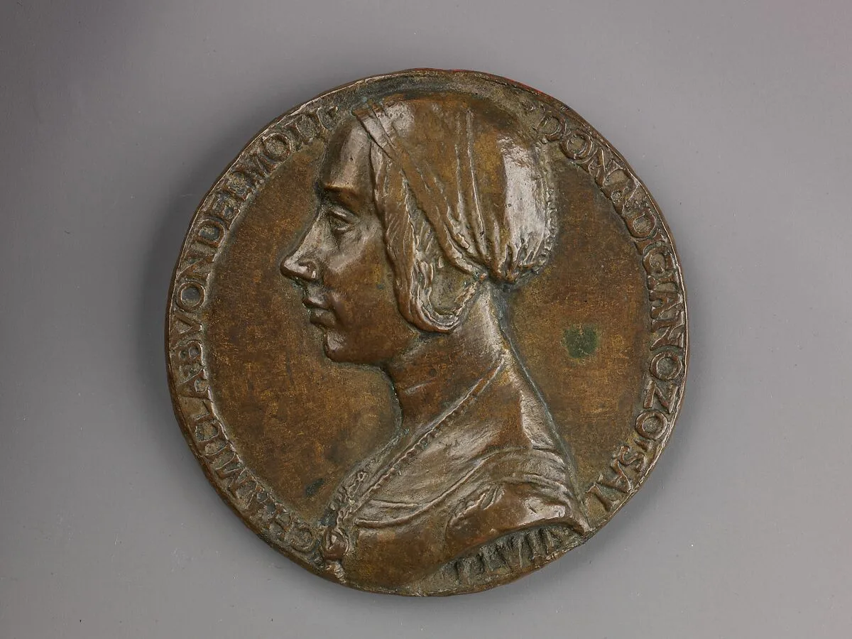Portrait medal of Camilla Buondelmonti Salviati (obverse); Personification of Hope (reverse) — Niccolò Fiorentino (Niccolò di Forzore Spinelli)