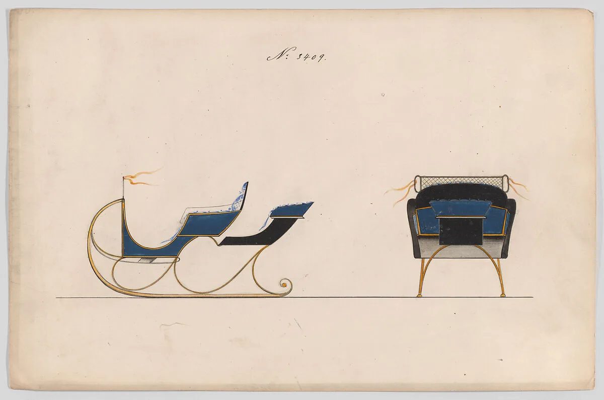 Design for Rumble Sleigh, no. 3409 — Brewster & Co.