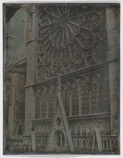 Rose Window, Notre-Dame Cathedral, Paris (277. Troyes. 1841. Cathedrale. Gde. Rose. Fichot-Paris [sic])