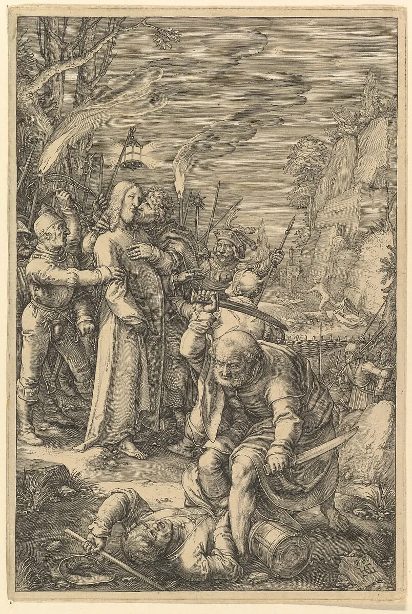 The Betrayal of Christ, from The Passion of Christ — Hendrick Goltzius