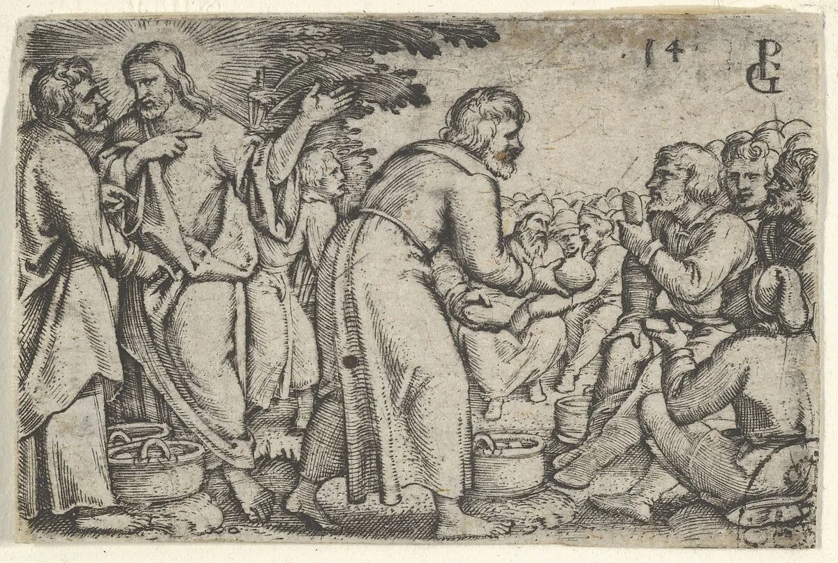 The Miracle of the Loaves and the Fishes, from "The Story of Christ" — Georg Pencz