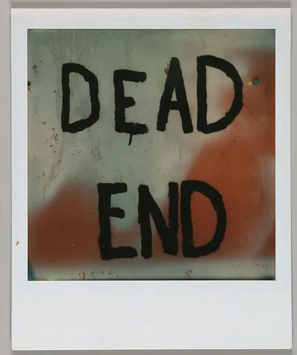 [Detail of Hand-Painted Sign: "DEAD END"]