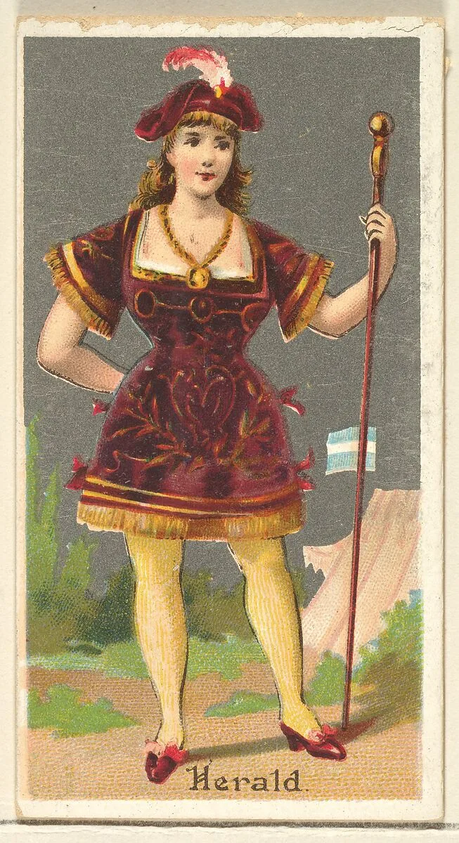 Herald, from the Occupations for Women series (N166) for Old Judge and Dogs Head Cigarettes — Goodwin & Company