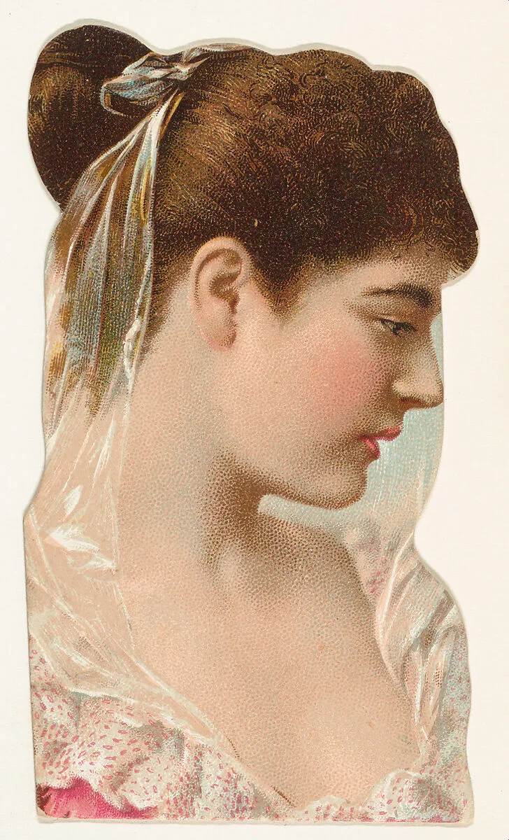Actress in profile, from Stars of the Stage, Fourth Series (N132) issued by Duke Sons & Co. to promote Honest Long Cut Tobacco — American Tobacco Company|W. Duke, Sons & Co.