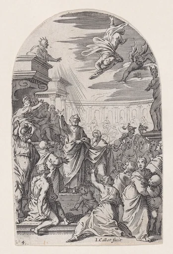The Fall of Simon the Magician, from Les Tableaux de Rome, Les Eglises Jubilaires (The Paintings of Rome, The Churches Jubilee), plate 4