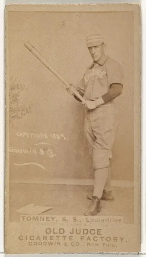 Philip H. "Buster" Tomney, Shortstop, Louisville Colonels, from the Old Judge series (N172) for Old Judge Cigarettes