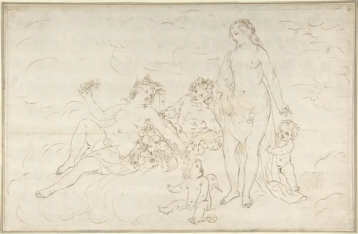 Nymphs, Satyr? and Putti