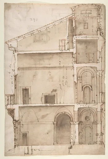 Palazzo Salviati in Rome, section (recto) Palazzo Salviati in Rome, details (verso)