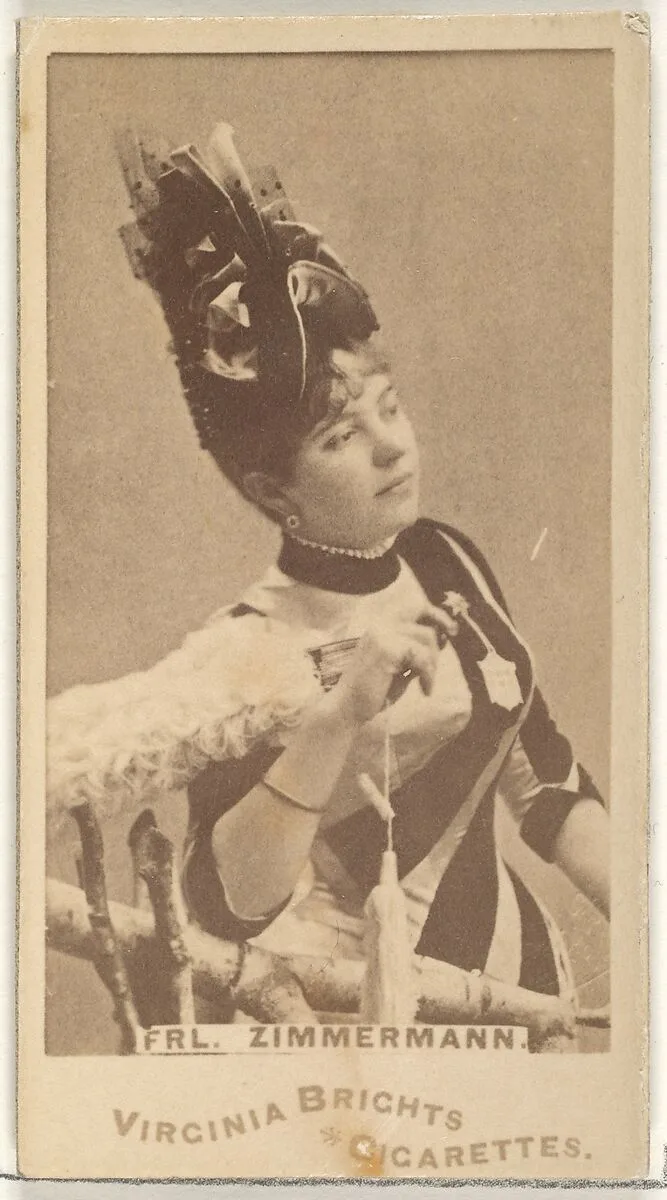 Fräulein Zimmermann, from the Actors and Actresses series (N45, Type 1) for Virginia Brights Cigarettes — Allen & Ginter