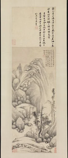 明 沈周 夜雨泊舟圖 軸|Anchorage on a Rainy Night