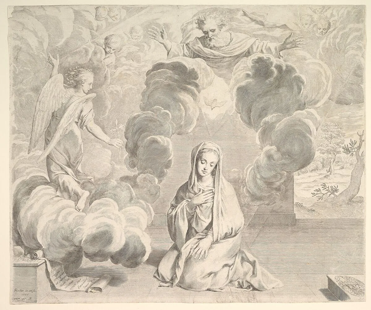 Annunciation — Claude Mellan|Emmanuel-Théodose de La Tour d'Auvergne