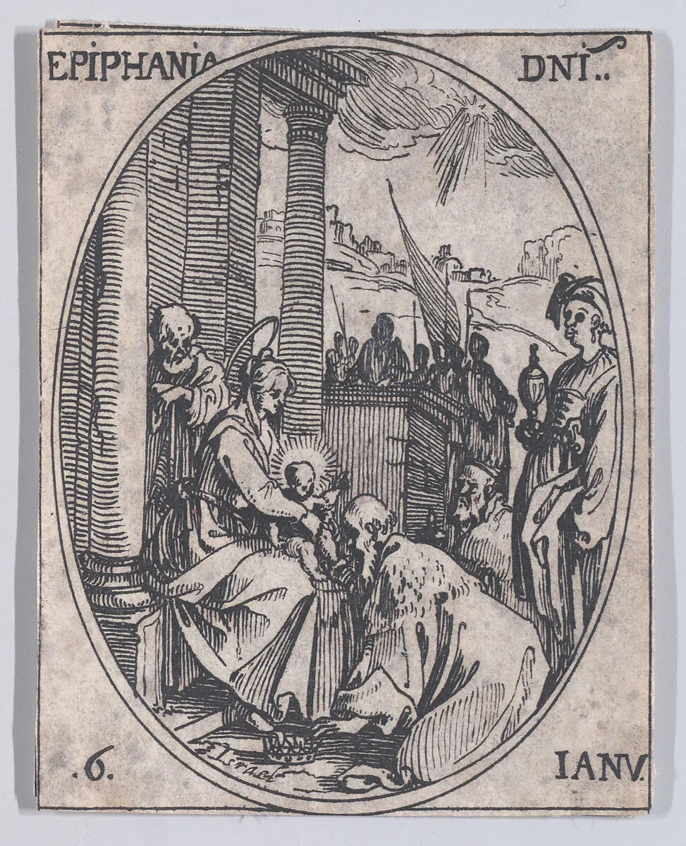 La Fête de l'Epiphanie (The Epiphany), January 6th, from "Les Images De Tous Les Saincts et Saintes de L'Année" (Images of All of the Saints and Feast Days of the Year) — Jacques Callot|Israël Henriet