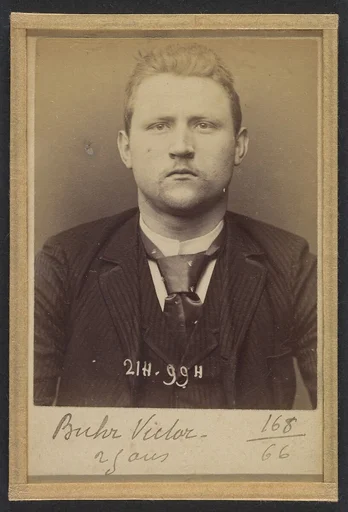 Buhr. Victor. 25 ans, né à Cologne (Allemagne). Peintre décorateur. Anarchiste. 2/3/94.
