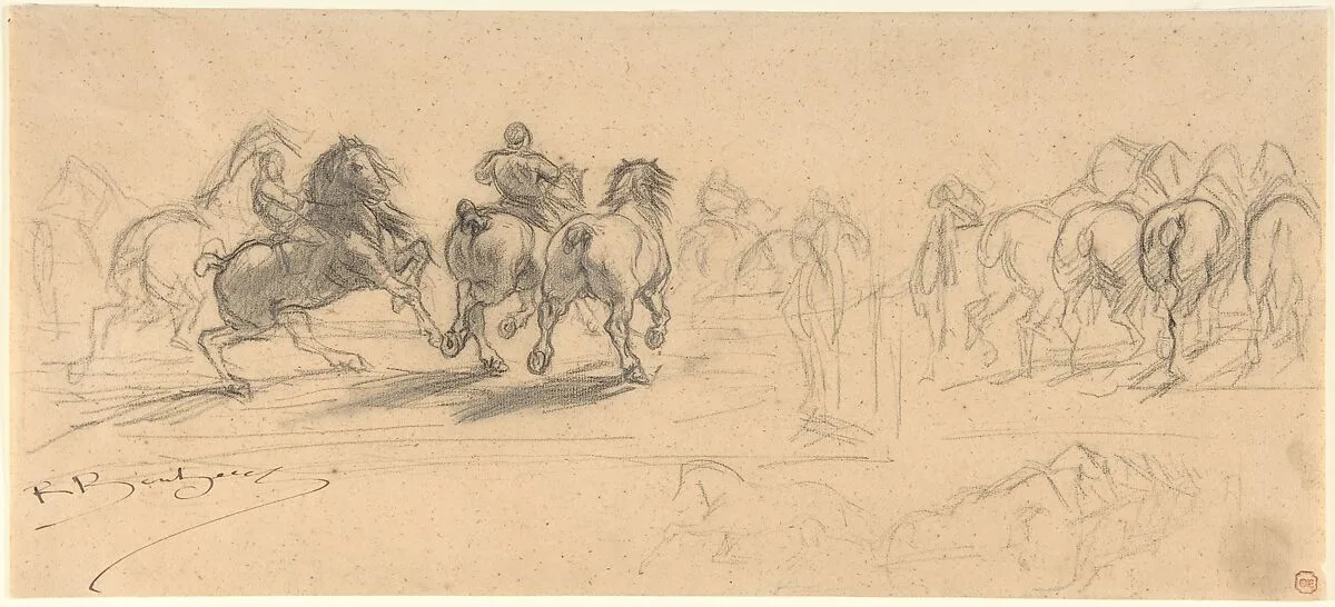 Sheet of Studies for "The Horse Fair" — Rosa Bonheur