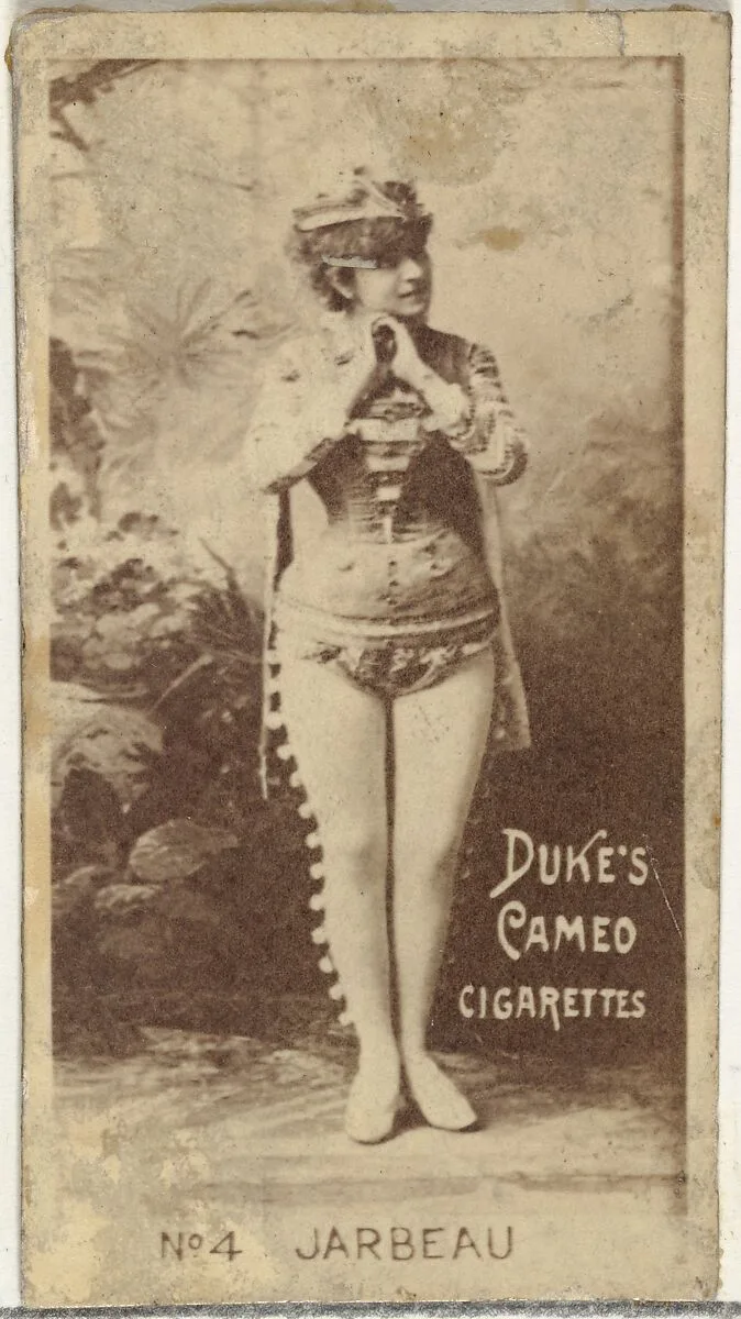 Card Number 4, Vernona Jarbeau, from the Actors and Actresses series (N145-4) issued by Duke Sons & Co. to promote Cameo Cigarettes — W. Duke, Sons & Co.