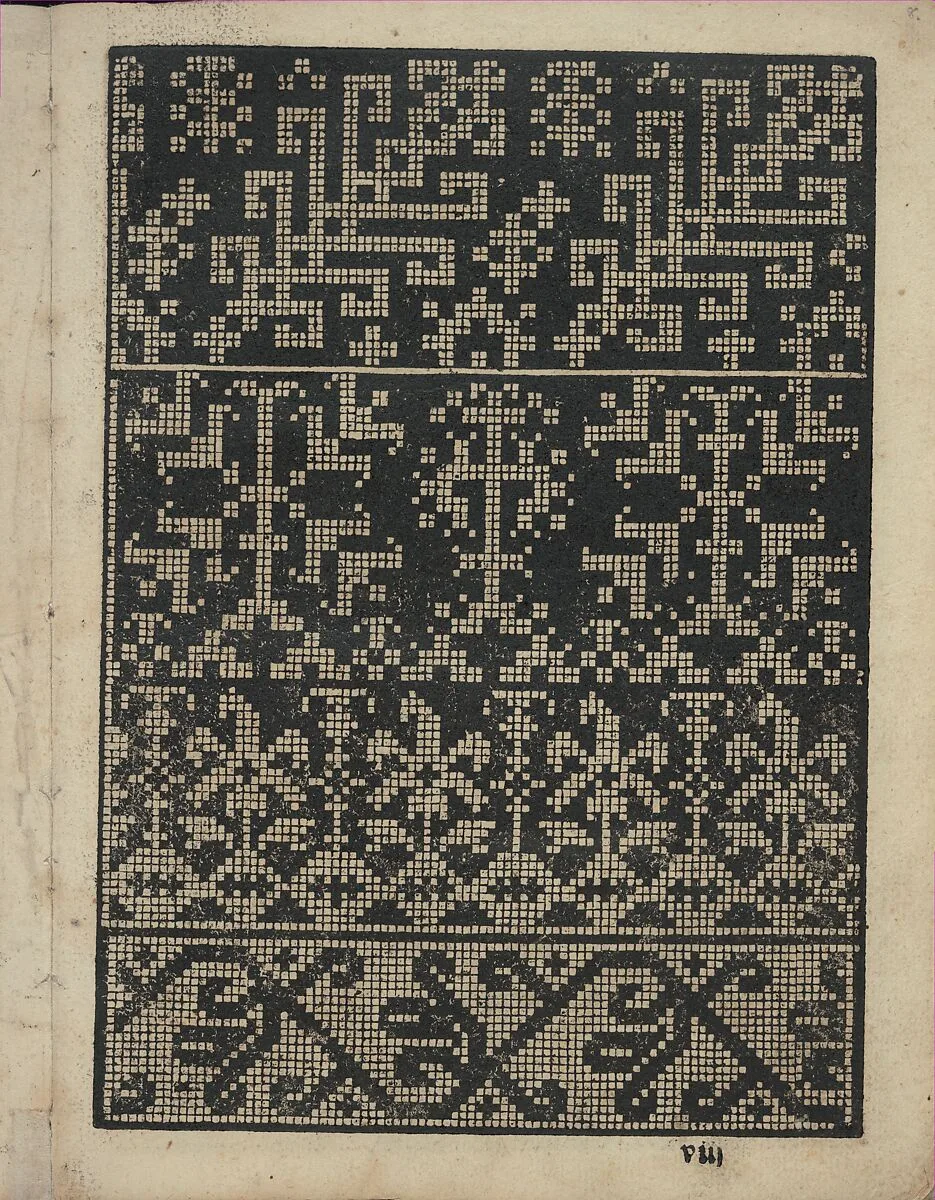 Libbretto nouellamete composto per maestro Domenico da Sera...lauorare di ogni sorte di punti, page 8 (recto) — Domenico da Sera
