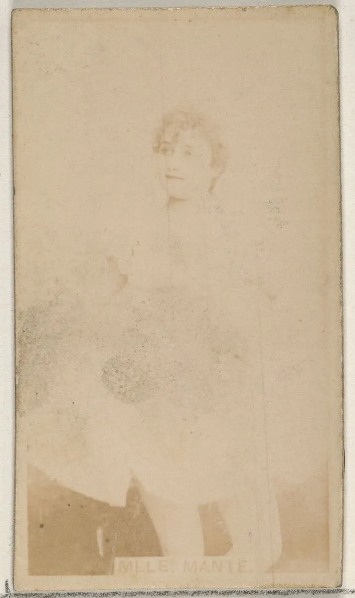 Mlle. Mante, from the Actors and Actresses series (N45, Type 8) for Virginia Brights Cigarettes — Allen & Ginter
