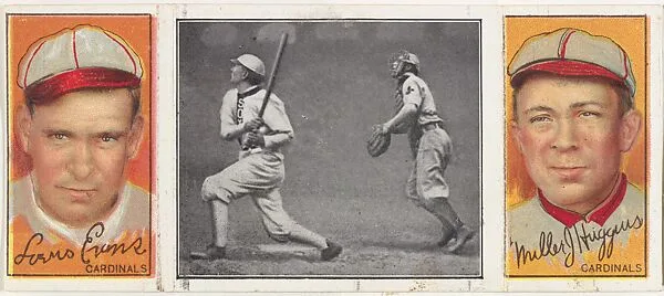 "Sullivan Puts Up a High One," with Miller Huggins and Louis Evans, from the series Hassan Triple Folders (T202) — Hassan Cigarettes