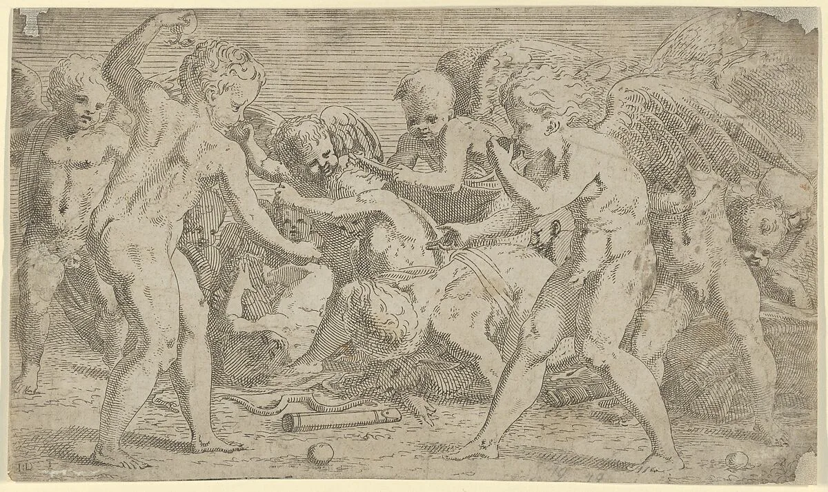 Putti playing — Francesco Primaticcio|Léon Davent