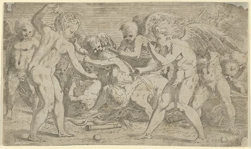Putti playing