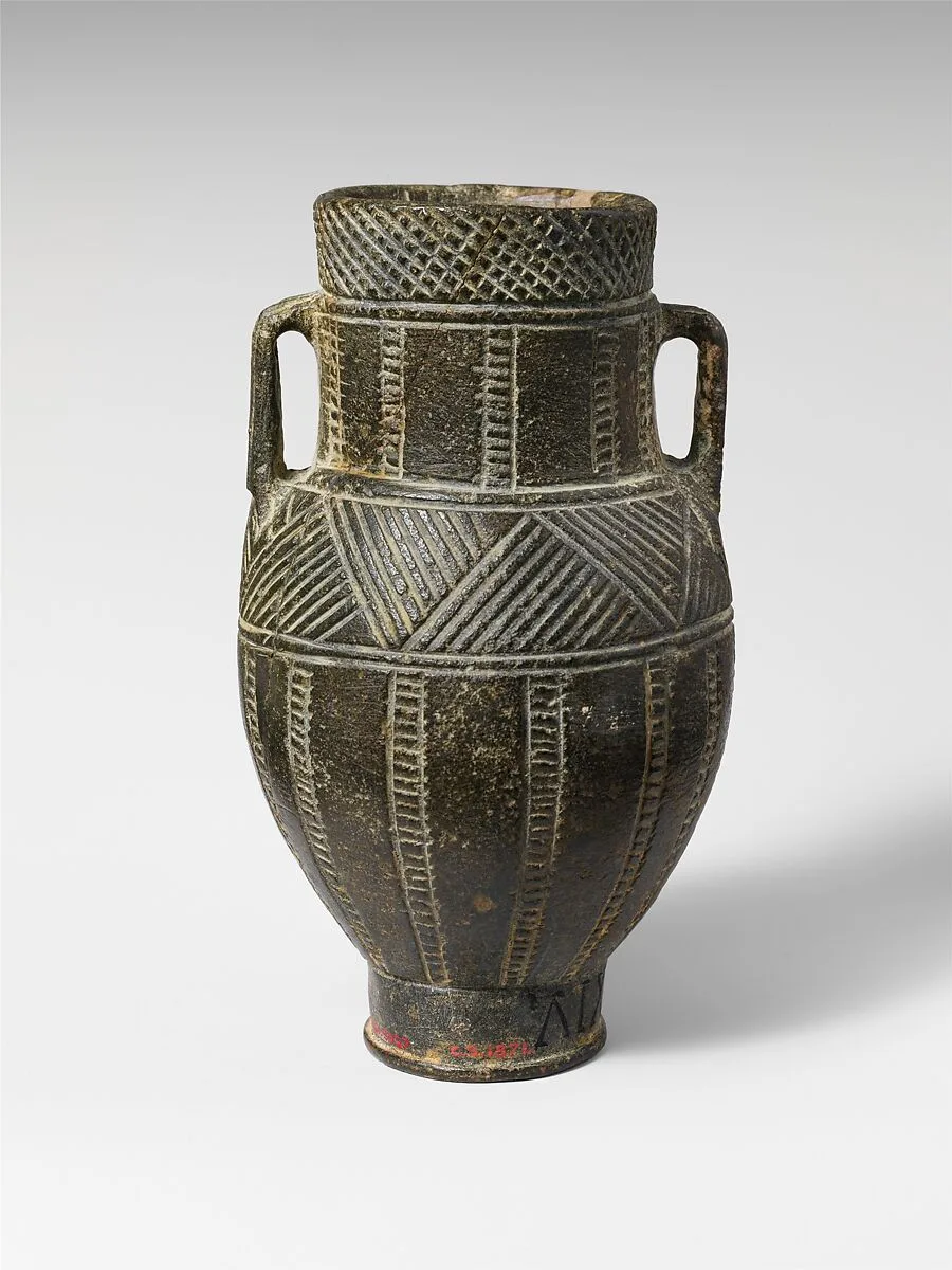 Chlorite amphoriskos (small jar) — Unknown